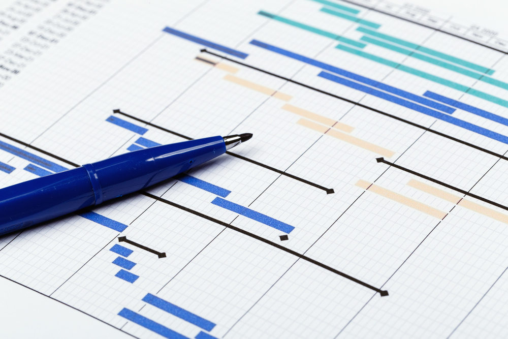 Project plan with pen Project plan with pen